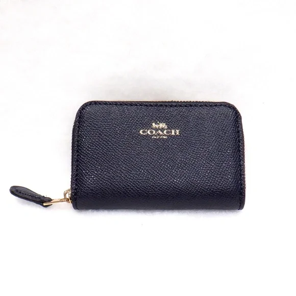 COACH Navy Zip Around Coin Case - Picture 2 of 9
